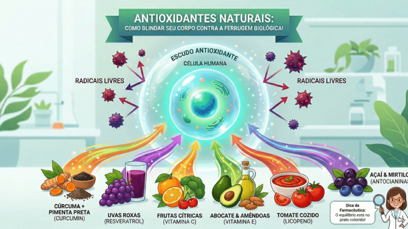 Antioxidantes Naturais: O Segredo para Blindar seu Corpo Contra a “Ferrugem” Biológica