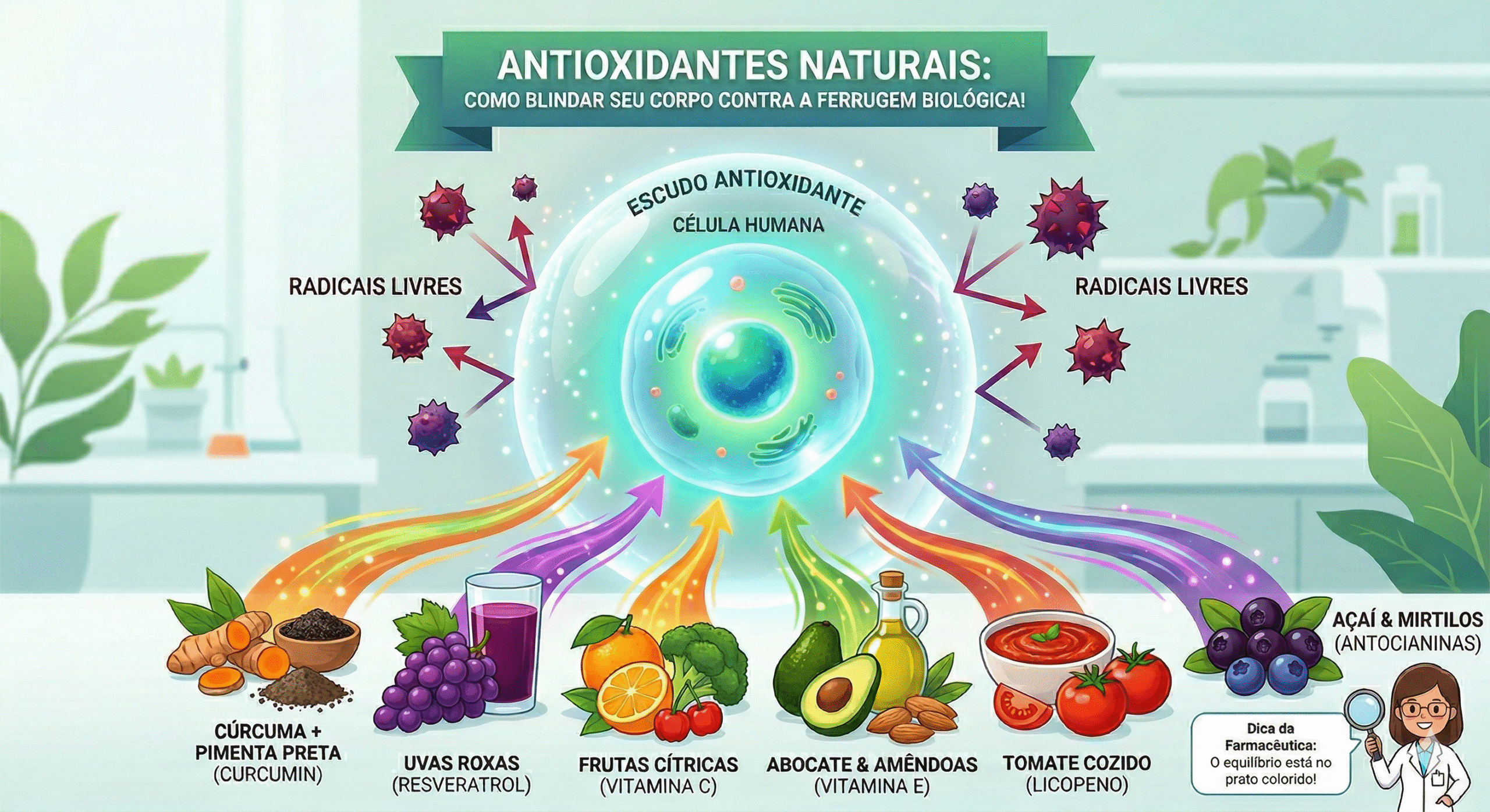 Antioxidantes Naturais: O Segredo para Blindar seu Corpo Contra a “Ferrugem” Biológica