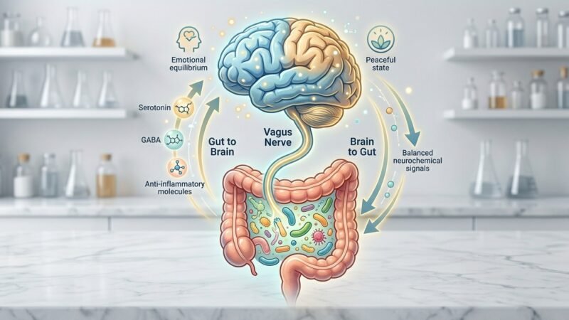 O Eixo Intestino-Cérebro: Como sua Flora Intestinal Controla seu Humor e Ansiedade